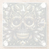 Zwart en Goud Diamond Skull Onderzetter (Achterkant)