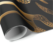 Zwart en Goud Dierenprint (10) Cadeaupapier (Rol Hoek)