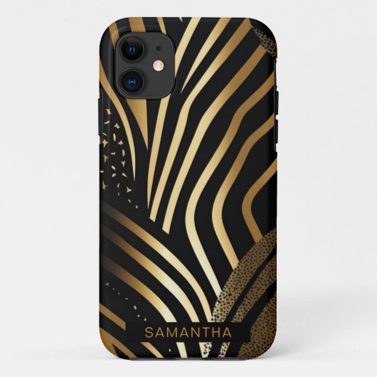 Zwart en Goud Dierenprint (10) Case-Mate iPhone Case (Achterkant)