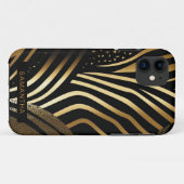 Zwart en Goud Dierenprint (10) Case-Mate iPhone Case (Achterkant (horizontaal))
