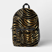 Zwart en Goud Dierenprint (5) Bedrukte Rugzak (Voorkant)