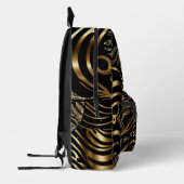 Zwart en Goud Dierenprint (5) Bedrukte Rugzak (Links)