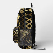 Zwart en Goud Dierenprint (6) Bedrukte Rugzak (Rechts)