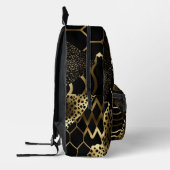 Zwart en Goud Dierenprint (6) Bedrukte Rugzak (Links)