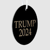 Zwart en Goud Donald Trump 2024 Ornament (voorkant)