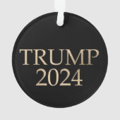 Zwart en Goud Donald Trump 2024 Ornament (achterkant)