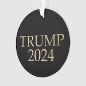 Zwart en Goud Donald Trump 2024 Ornament (voorkant)