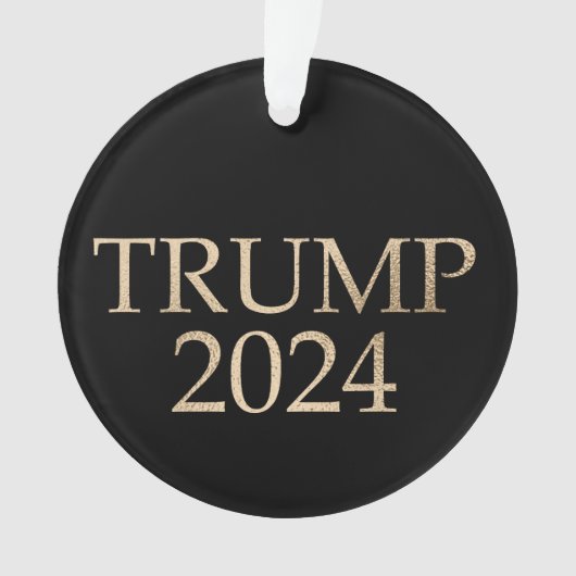 Zwart en Goud Donald Trump 2024 Ornament (voorkant)