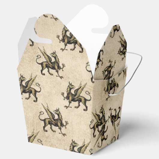 Zwart en Goud Dragon Bedankdoosjes (Geopend)