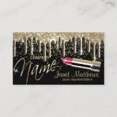 Zwart en Goud Drip Visitekaartje (Voorkant)