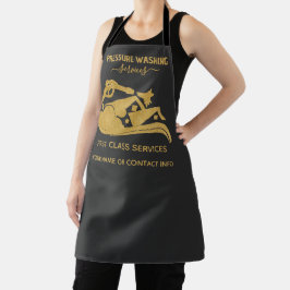 Zwart en goud druk wassen Power Wash Window Schort