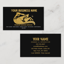 Zwart en goud druk wassen Power Wash Window Visitekaartje