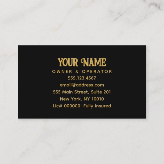Zwart en goud druk wassen Power Wash Window Visitekaartje (Achterkant)