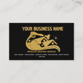 Zwart en goud druk wassen Power Wash Window Visitekaartje (Voorkant)