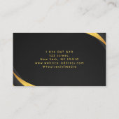 Zwart en goud druk wassen visitekaartje (Achterkant)