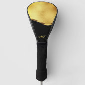 Zwart en Goud Dynamische Streep Golfheadcover (Voorkant)