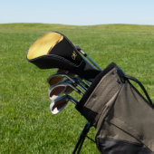 Zwart en Goud Dynamische Streep Golfheadcover (Insitu)