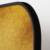 Zwart en Goud Dynamische Streep Pickleball Paddle (Links Detail)