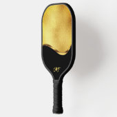Zwart en Goud Dynamische Streep Pickleball Paddle (Links)