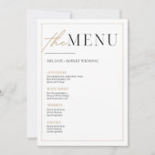 Zwart en goud eenvoudige minimalistische bruiloft  kaart (Voorkant)