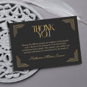 Zwart en Goud Eenvoudige Sympathie Na Begrafenis Bedankkaart