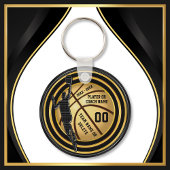 Zwart en Goud, einde van het seizoen Basketbal Gif Sleutelhanger