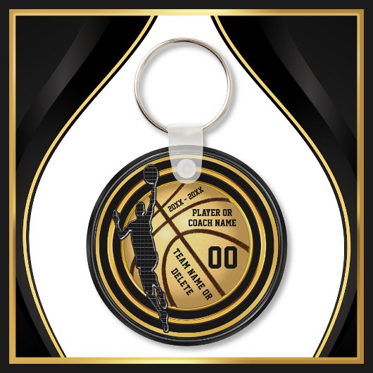 Zwart en Goud, einde van het seizoen Basketbal Gif Sleutelhanger