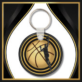 Zwart en Goud, einde van het seizoen Basketbal Gif Sleutelhanger