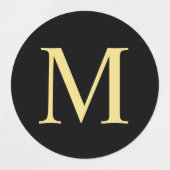 Zwart en goud elegan monogram labels (Design 2)