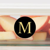 Zwart en goud elegan monogram labels (Aangebracht)