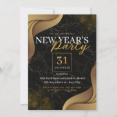 ZWART EN GOUD ELEGANT AANGEPASTE NIEUWJAARSFEEST KAART (Voorkant)