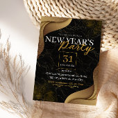ZWART EN GOUD ELEGANT AANGEPASTE NIEUWJAARSFEEST KAART