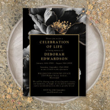 Zwart en goud elegant bloemfeest des levens