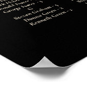 Zwart en Goud Elegant Bruiloft Zitkaarten Teken Poster (Hoek)