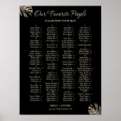 Zwart en Goud Elegant Bruiloft Zitkaarten Teken Poster (Voorkant)