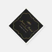 Zwart en goud | Elegant Classic Wedding Napkin Servet (Hoek)