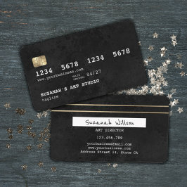 Zwart en Goud Elegant Credit Kaart Stijl Visitekaartje