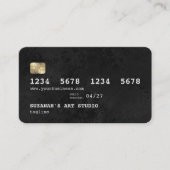 Zwart en Goud Elegant Credit Kaart Stijl Visitekaartje (Voorkant)