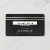 Zwart en Goud Elegant Credit Kaart Stijl Visitekaartje (Achterkant)