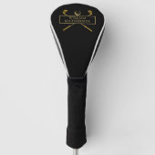 Zwart en goud elegant gepersonaliseerd golfheadcover (Voorkant)