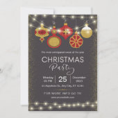 Zwart en Goud Elegant Kerstfeest Flyer Kaart (Voorkant)