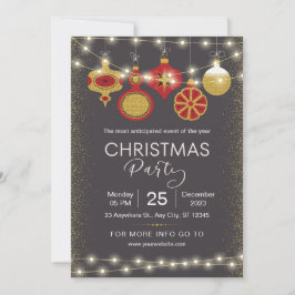 Zwart en Goud Elegant Kerstfeest Flyer Kaart