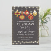 Zwart en Goud Elegant Kerstfeest Flyer Kaart (Staand voorkant)