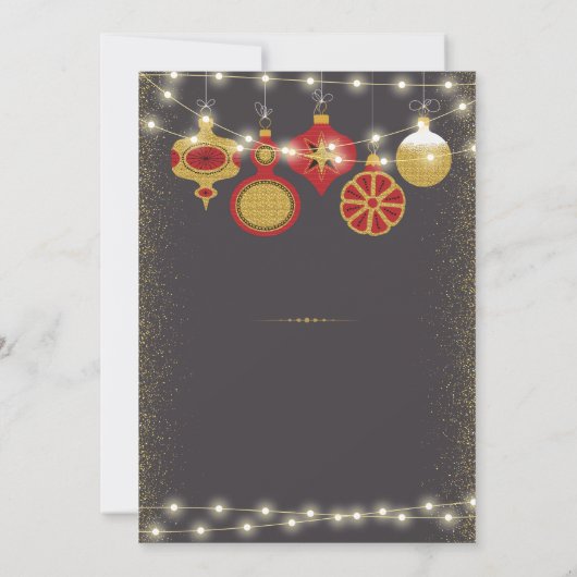 Zwart en Goud Elegant Kerstfeest Flyer Kaart (Achterkant)