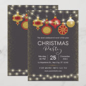 Zwart en Goud Elegant Kerstfeest Flyer Kaart (Voorkant / Achterkant)