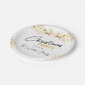 Zwart en Goud Elegant Kerstfeest Papieren Bordje (Gekanteld)