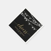 Zwart en goud | Elegant Lights Adult Birthday Part Servet (Hoek)