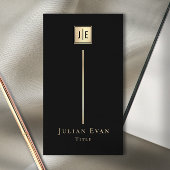 Zwart en Goud Elegant Luxe Monogram Visitekaartje