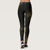 zwart en goud Elegant modern retro leggins Leggings (Achterkant)