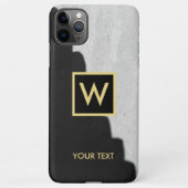 Zwart en goud Elegant Monogram Tekst iPhone Case iPhone Hoesje (Achterkant)